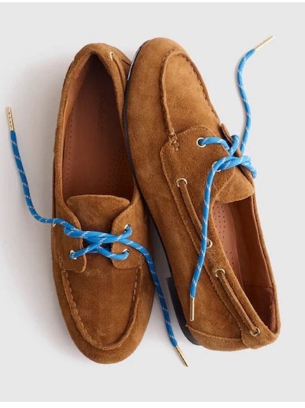 Madewell Tan Suede Boat Shoes (laces not included)